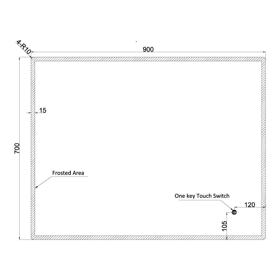 HALO 9070 Rectangular LED Mirror