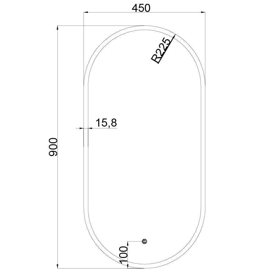 CRESCENT 4590 Matte Black Framed Oval LED Mirror