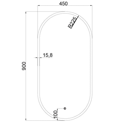 CRESCENT 4590 Matte Black Framed Oval LED Mirror